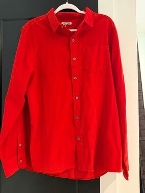 Banks Journal Men's Red Corduroy Button-Down Shirt - Casual Shirt